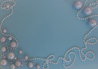 Christmas background with Christmas decorations and mother-of-pearl beads