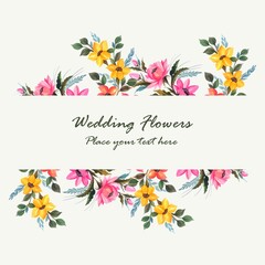 .Wedding invitation decorative flowers card design