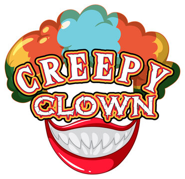 Creepy Clown banner with clown face