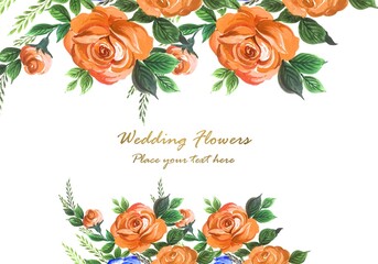 .Wedding invitation watercolor decorative flowers card background