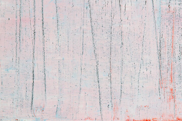 abstract grunge background: rough linen canvas thinly coated with light tinted primer, short focus, blur. Temporary object.