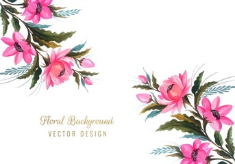 Wedding watercolor flower vector card design