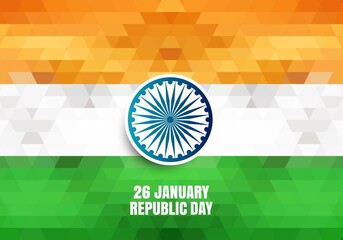 Happy Republic day of India festival geometric background