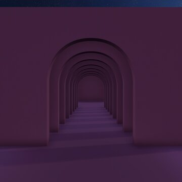 3D Arch Wall Corridor