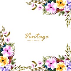 Beautiful wedding anniversary decorative vintage floral frame background
