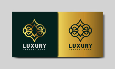 luxury logo templates. Geometric stylized elements for ornaments, monogram, restaurant, floral, wedding, cosmetic, hotel, spa, jewelry vector design.