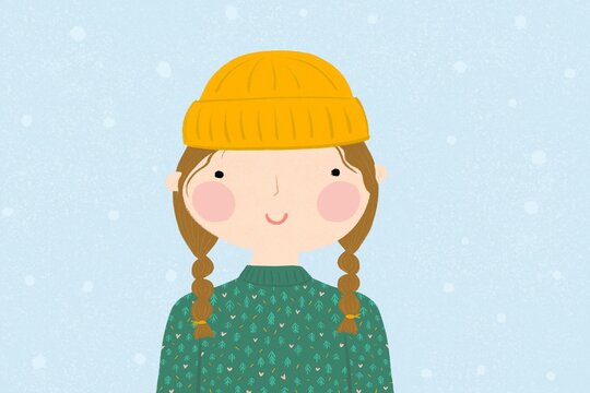 Winter woman portrait snow