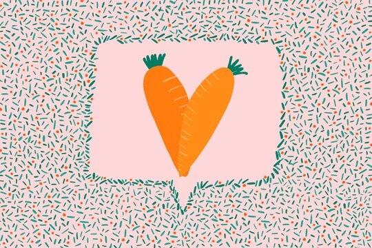 Love heart like carrots vegetables illustration