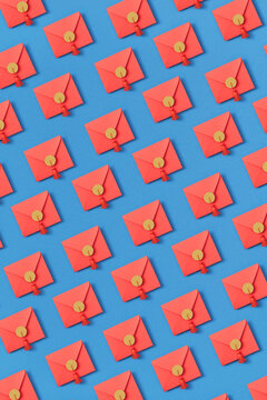 Seamless pattern of red envelopes
