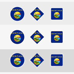Montana flag icons set, vector flag of Montana.