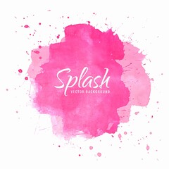 .Hand draw pink splash watercolor background