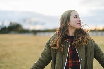 冬の女性ひとり旅