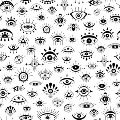 Seamless pattern with evil eye