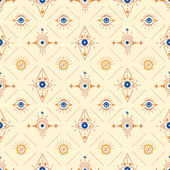Seamless pattern evil eye