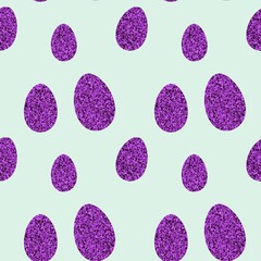 Easter seamless pattern with glitter eggs for wallpaper and fabrics and textiles and packaging and gifts 