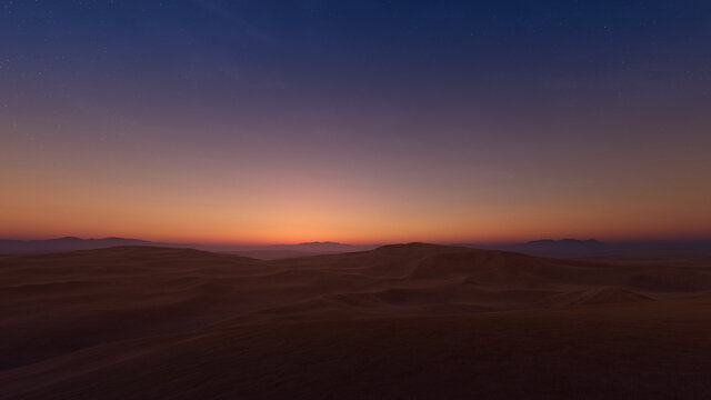 Golden hour in the desert