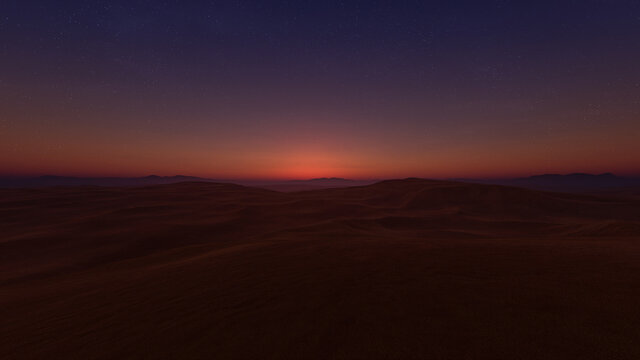 Golden hour in the desert