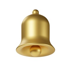 Obraz na płótnie Canvas Golden Bell 3D icon. 3D illustration.