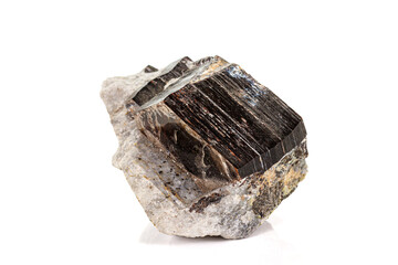 Macro of a mineral stone Vesuvianite on a white background