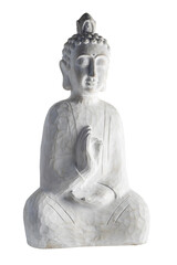 Sitting Buddha Statue isolated on white with clipping path