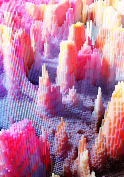 3D landscape. Abstract data visualization concept.