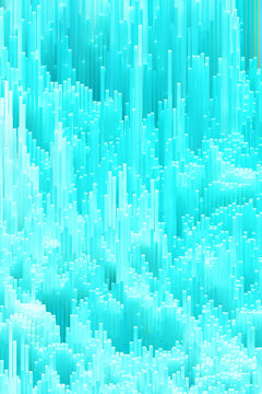 3D landscape. Blue abstract data visualization concept.