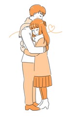 抱き合う男女のカップル
