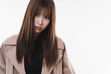 冬ファッションの女性