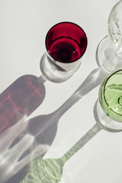 Colourful crystal glasses