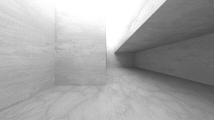 Dark Concrete Wall Architecture. Empty Room