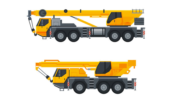 Truck-mounted Crane as Heavy Equipment or Machinery for Construction Task Vector Set