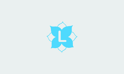 The letter L icon design inside a flower