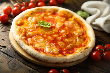 Traditional homemade pizza with cheese