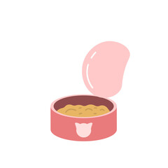illustration of a can of cat food. pet food. flat cartoon style. vector design
