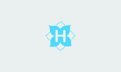 The letter H icon design inside a flower