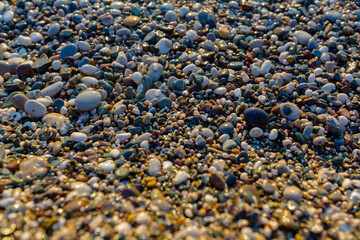 pebble stones on the sea beach