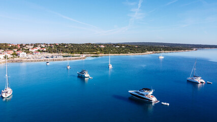 Aerial view of Croatian island Silba western side