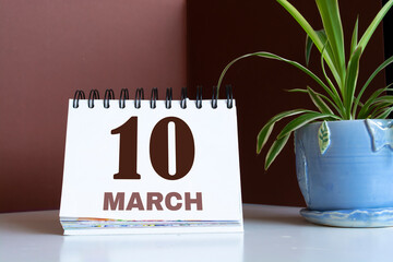 10 March calendar on recycle paper