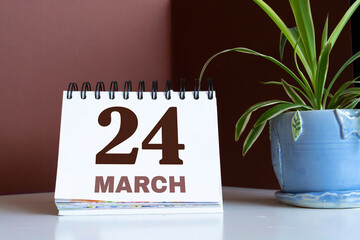 24 March calendar on recycle paper