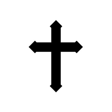 religion cross flat icon vector illustration