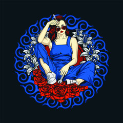 charming garage girl