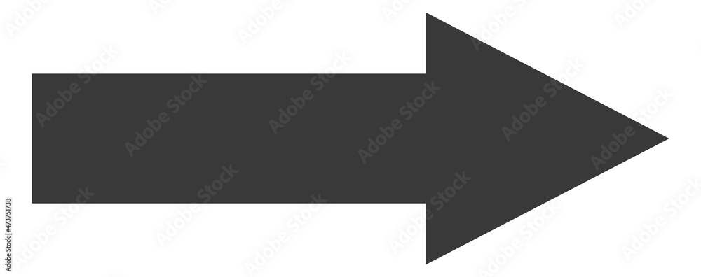 Poster right arrow. forward motion. simple black direction pointer