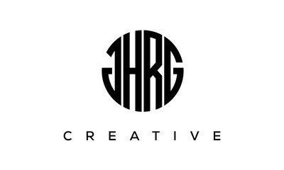 Letters JHRG creative circle logo design vector, 4 letters logo