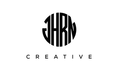 Letters JHRN creative circle logo design vector, 4 letters logo