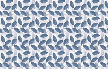 Beautiful seamless floral pattern with blue leaves