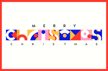 Colourful Abstract lettering. Merry Christmas postcard. The inscription: Merry Christmas. Perfect design for greeting cards, posters, T-shirts, banners, print, invitations, template, banner.