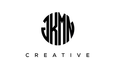 Letters JKMN creative circle logo design vector, 4 letters logo