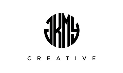 Letters JKMY creative circle logo design vector, 4 letters logo