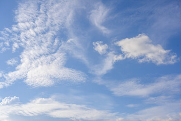 empty beautiful blue sky sky with white clouds in the daytime The background image is an empty sky.