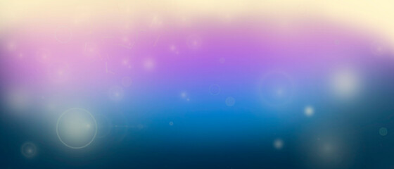 Multi-colored gradient with glowing balls, highlights and festive elements. Bright wallpaper pink, blue, yellow, blue.